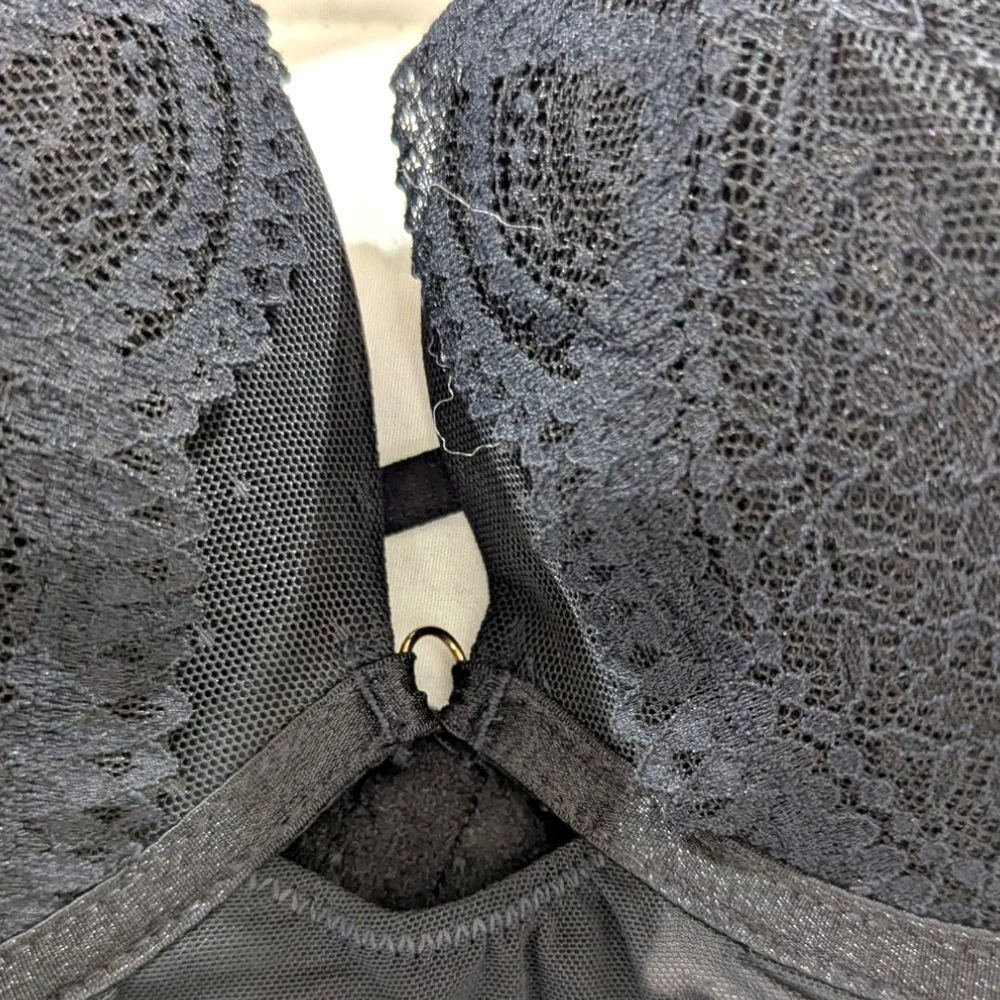 NWT Auden Black Chemise And Thong, lace, Push-up, Strappy, Size Medium - Picture 8 of 16